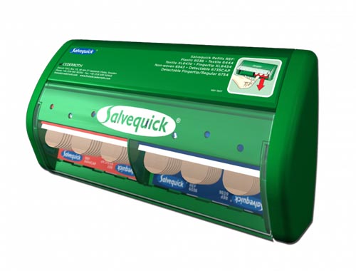 Salvequick pleisterautomaat, met textiel en plastic pleistes