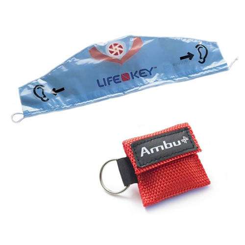 Ambu Life Key, kiss of life in sleutelhanger, rood