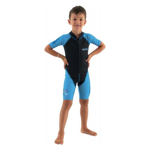 pasta portemonnee module SEAC kinder wetsuit shorty Dolphin, blauw