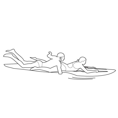 Wetiz surf rescue board, hard top, 320x55 cm, geel