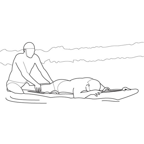 Wetiz surf rescue board, soft top, 320x55 cm, geel