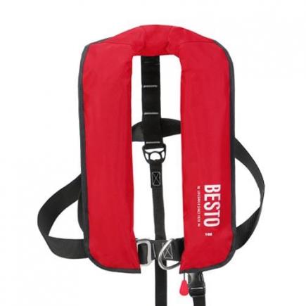 Besto automatisch reddingsvest 165N, met harnas, rood