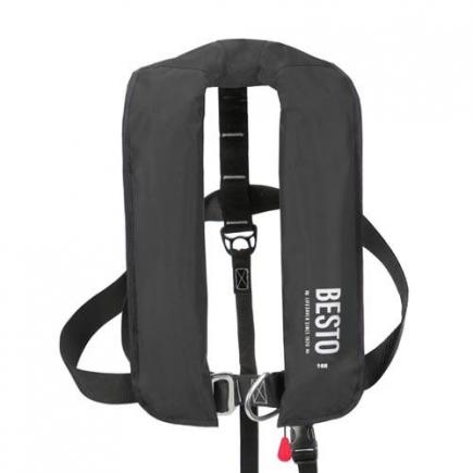 Besto automatisch reddingsvest 165N, met harnas, zwart