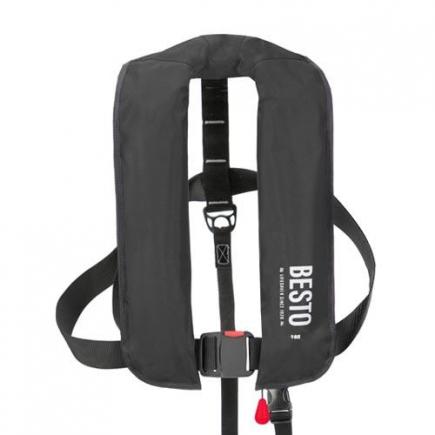 Besto automatisch reddingsvest 165N, zonder harnas, zwart