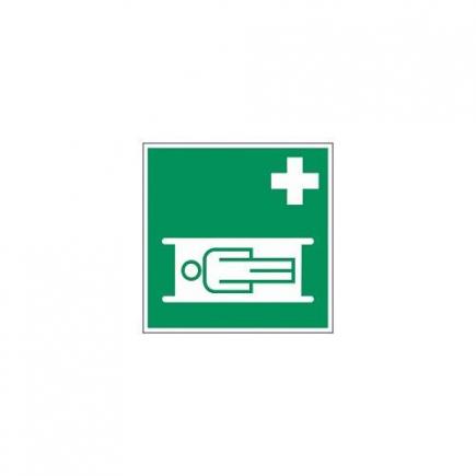 Pictogram sticker brancard aanwezig, 20x20 cm