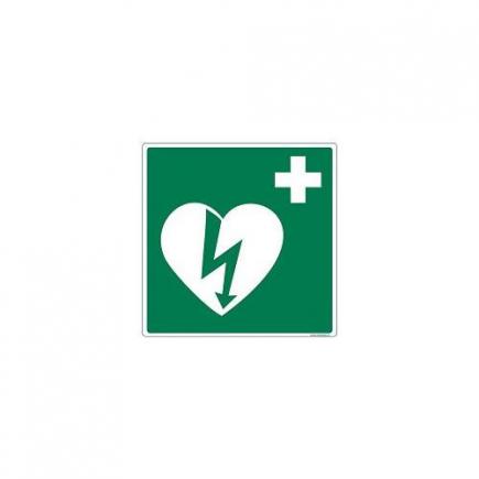Pictogram sticker AED, 15x15 cm